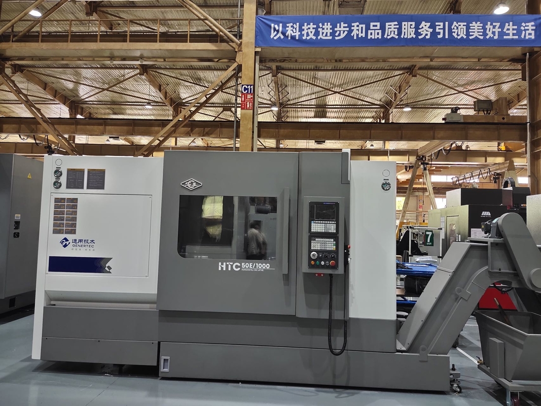 HTC50E 1000 수평선상 비스듬한 베드 CNC 선반 기계 GSK 화낙 A2 8 축