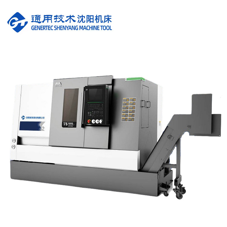 SMTCL CNC 톱니 프레싱 머신 콤보 T5.2-500Q 스윙 직경 560mm Fanuc 슬랜트 베드 CNC 톱니