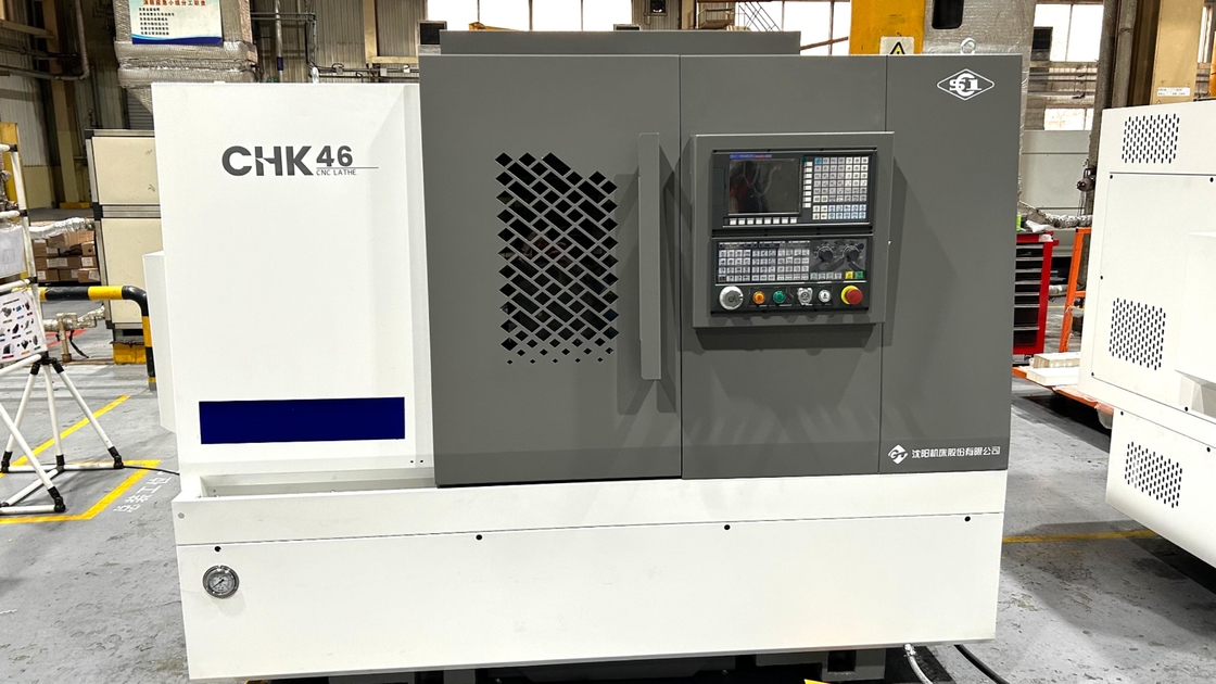 갱 도구 슬랜트 베드 CNC 턴 머신 CHK46 자동 갱 타입 턴 머신 바 피더