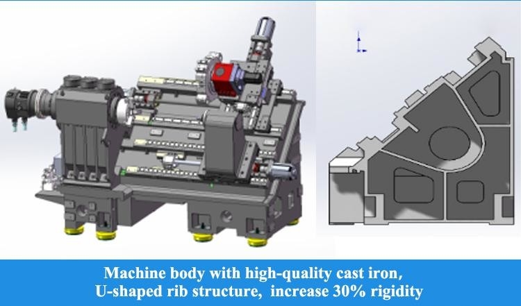 SMTCL 중량 절단 CNC 턴링 센터 HTC40Sm 높은 토크 높은 강도 CNC 턴링 턴 머신