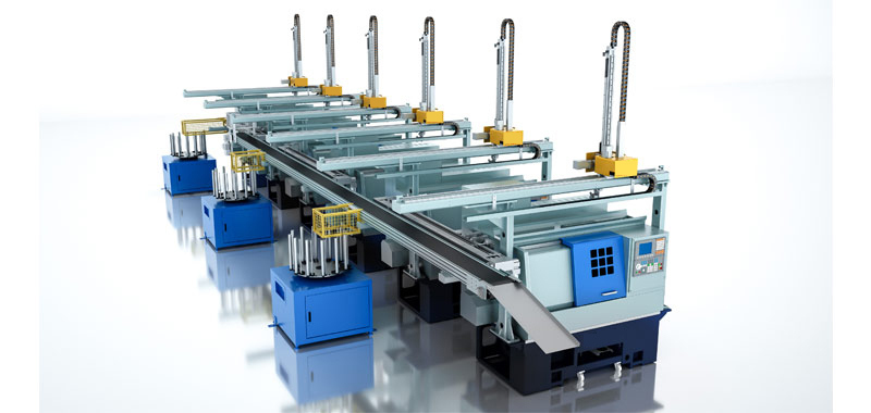 Automatic Production Line HTCSY50-S CNC Turning Center Automated Loading and Unloading CNC Lathe