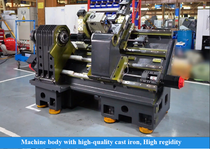 수평 45도 경사 베드 CNC 선반 3000r/min 금속 가공 선반 T4C